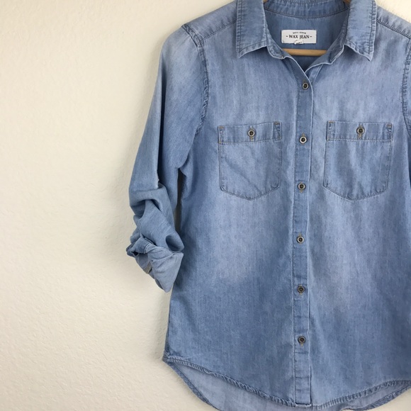 • Wax jean chambray top • botton down - Picture 2 of 6